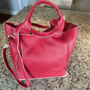Gap 1969 Red Leather Tote Bag with crossbody strap